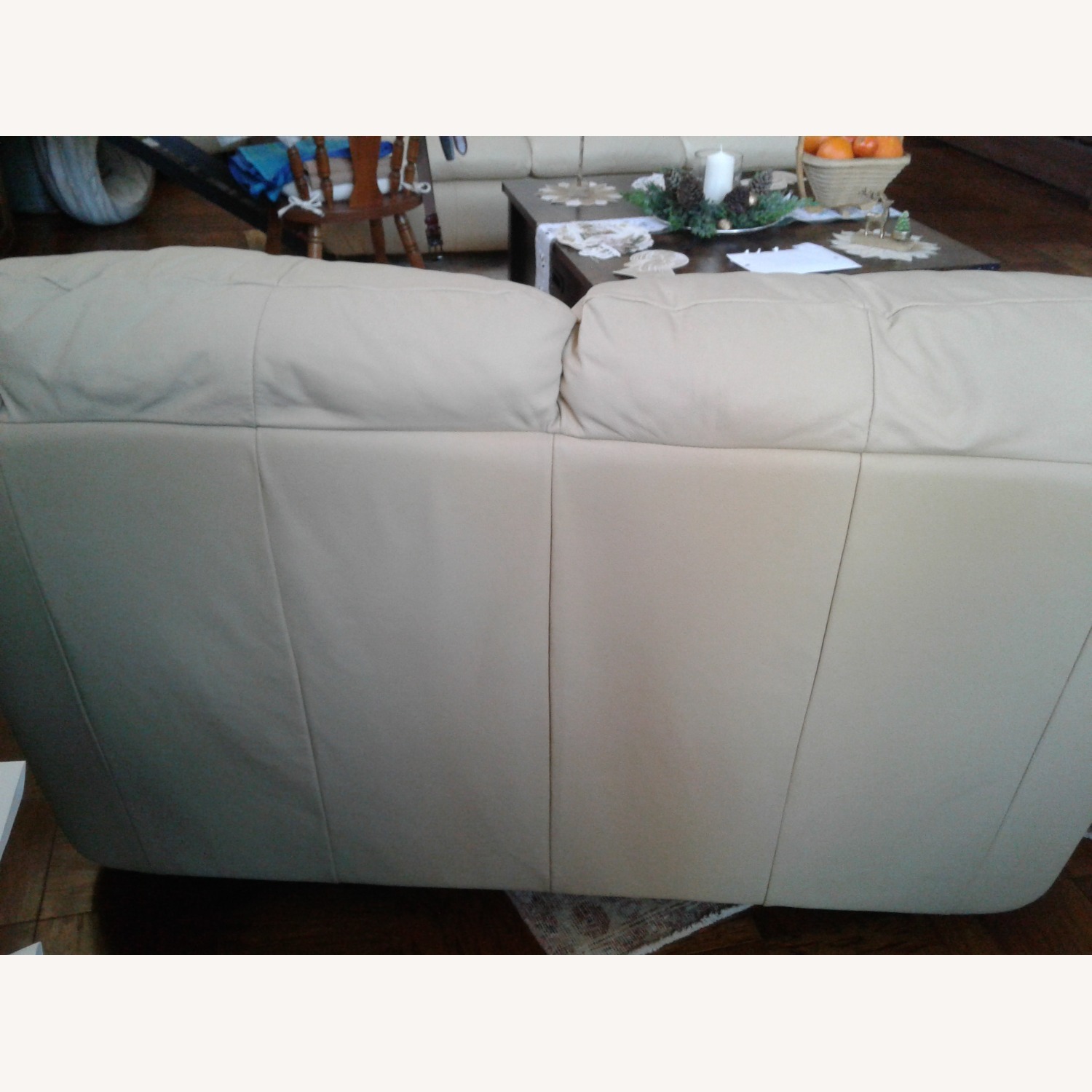 Natural Leather Loveseat - image-3