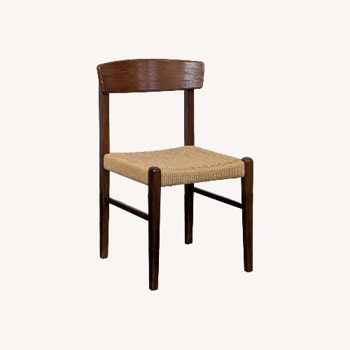 Used Wood Dining Chair with Woven Seat	 for sale on AptDeco