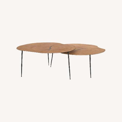 Used Mobital Oakley Round Wood Reclaimed Coffee Table for sale on AptDeco