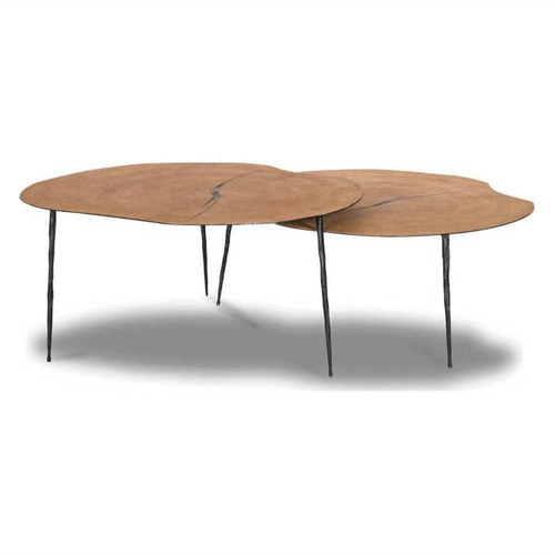 Used Mobital Oakley Round Wood Reclaimed Coffee Table for sale on AptDeco
