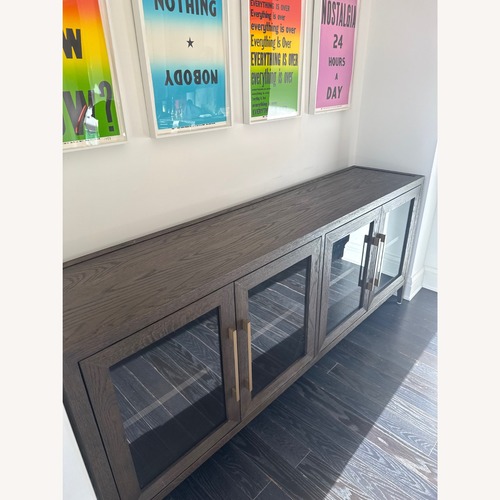 Used Restoration Hardware Dark Brown Wood Sideboard for sale on AptDeco