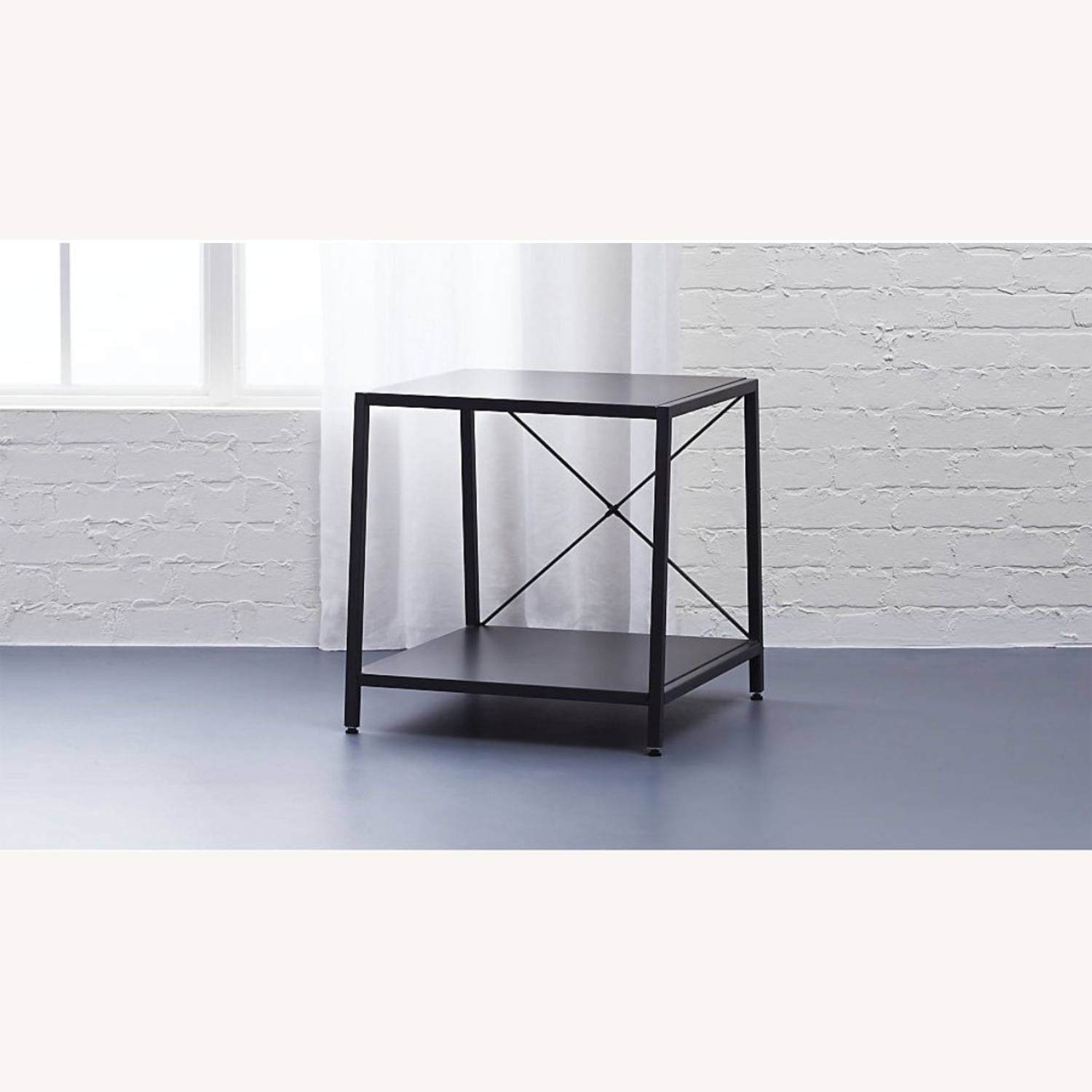 CB2 Harvey Charcoal Metal SideTables Set for 2 - image-2