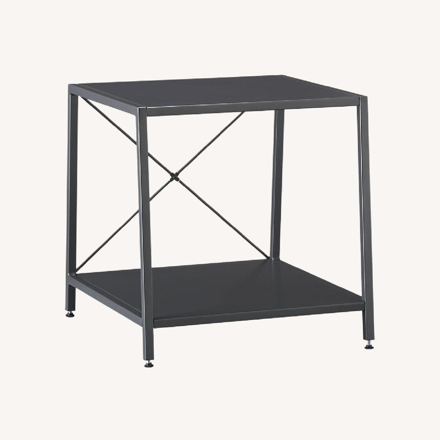 CB2 Harvey Charcoal Metal SideTables Set for 2 - image-0
