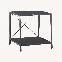 CB2 Harvey Charcoal Metal SideTables Set for 2