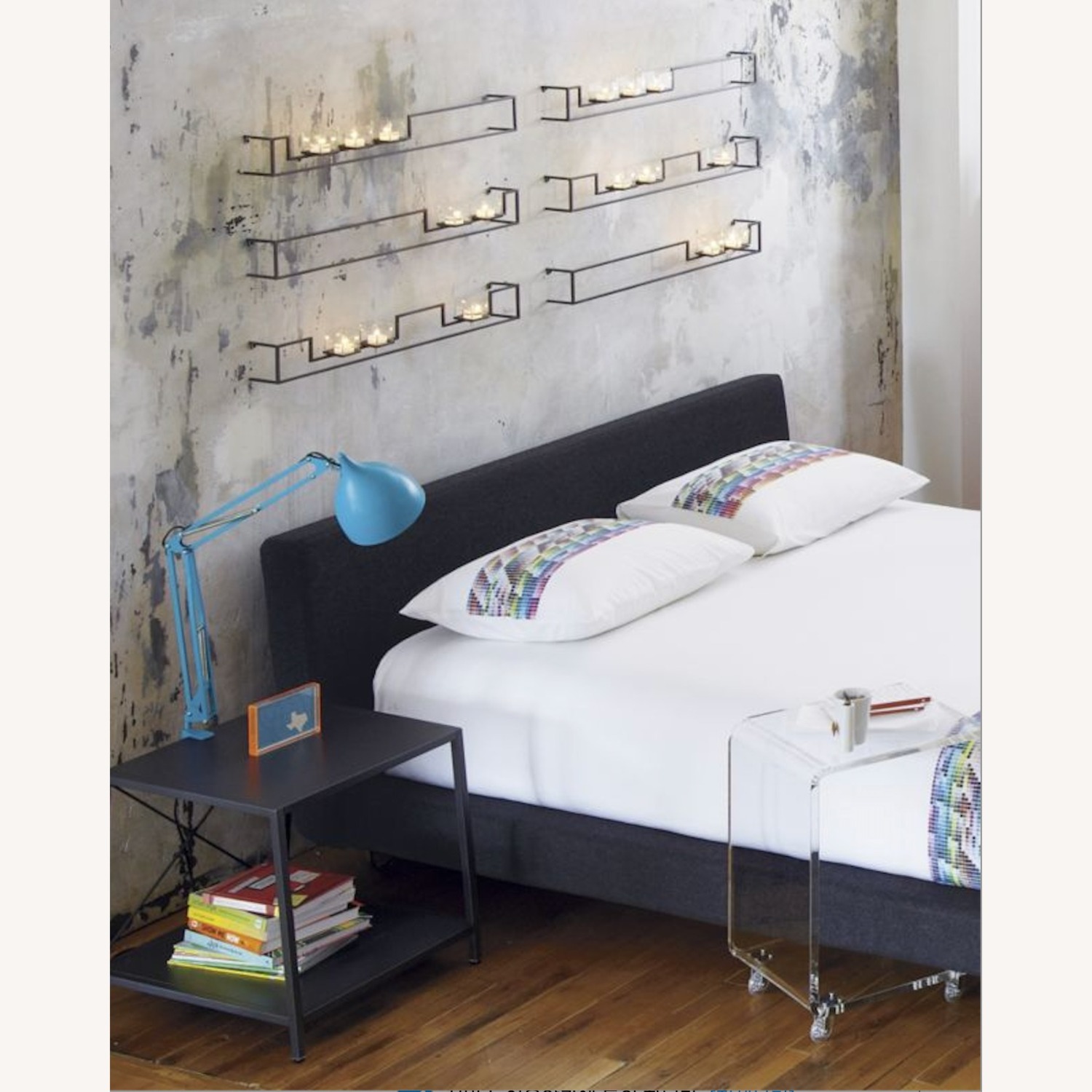 CB2 Harvey Charcoal Metal SideTables Set for 2 - image-1