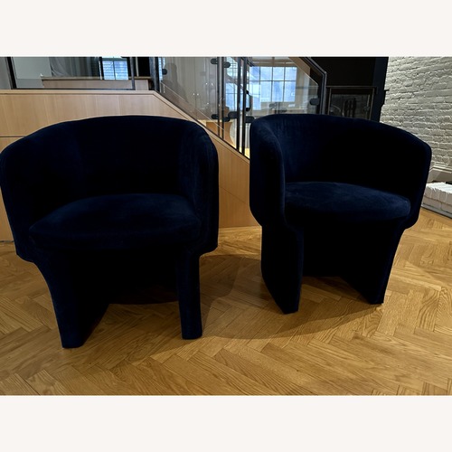 Used Lulu & Georgia Rue Blue Fabric Accent Chairs for sale on AptDeco