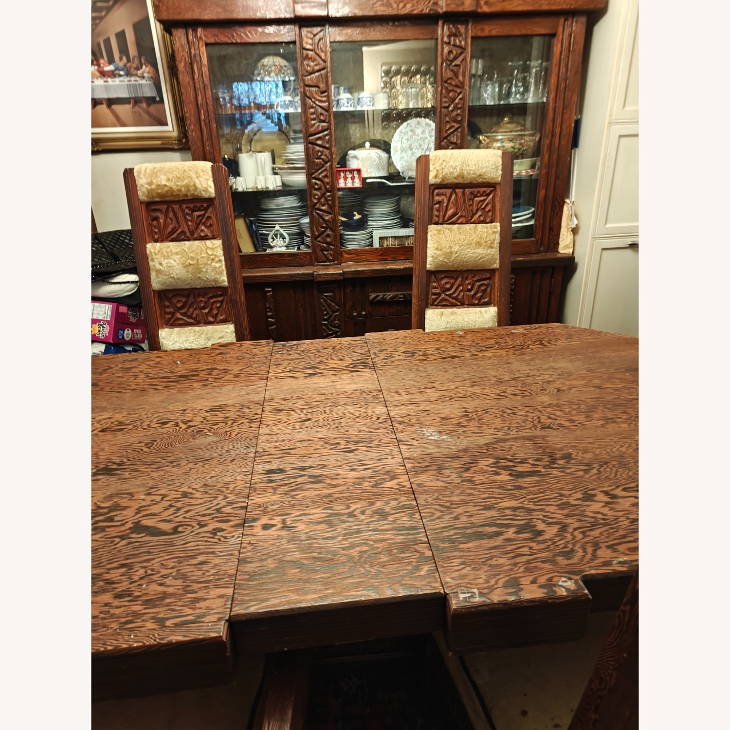 Vintage/Antique Dark Brown Wood Dining Sets - image-5