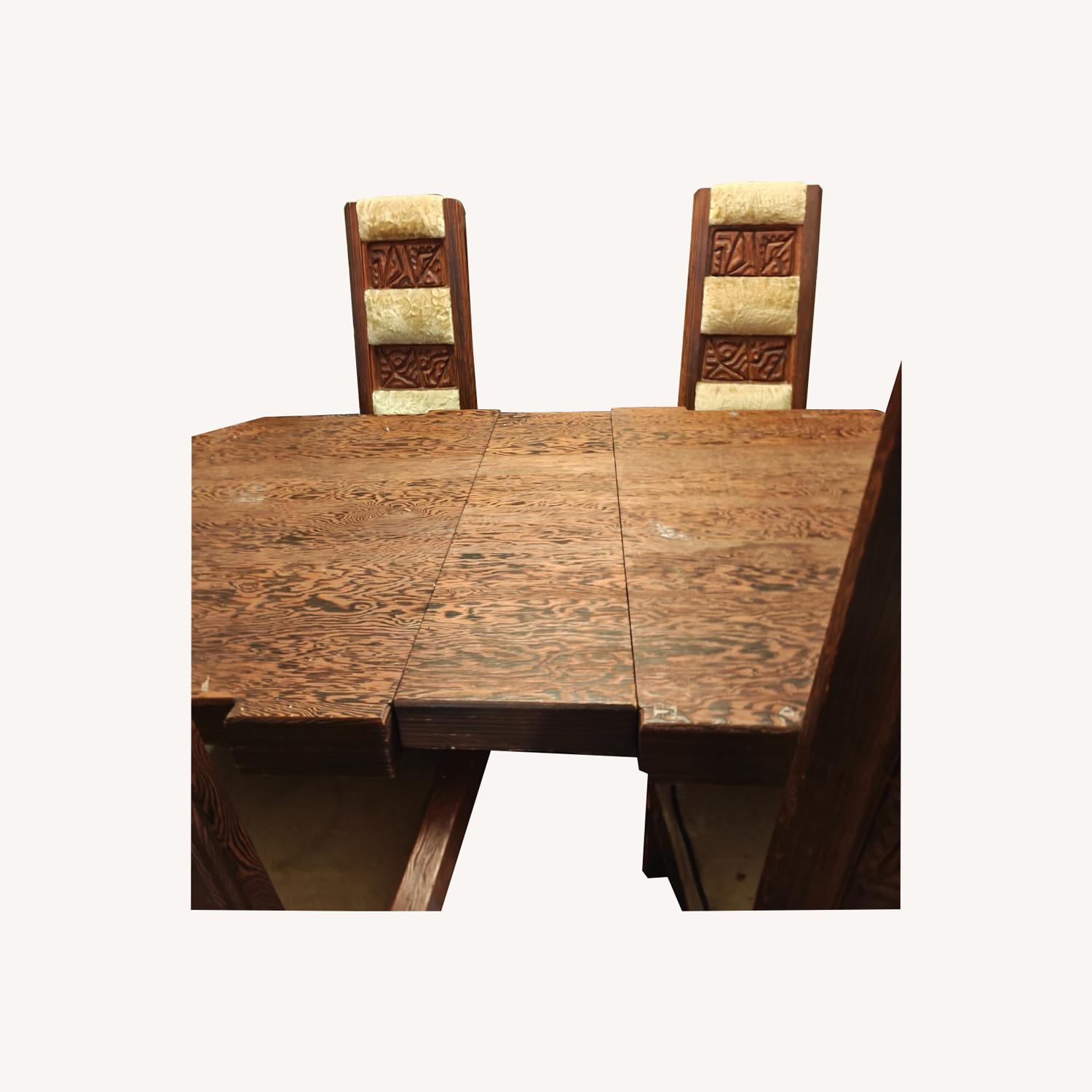 Vintage/Antique Dark Brown Wood Dining Sets - image-0