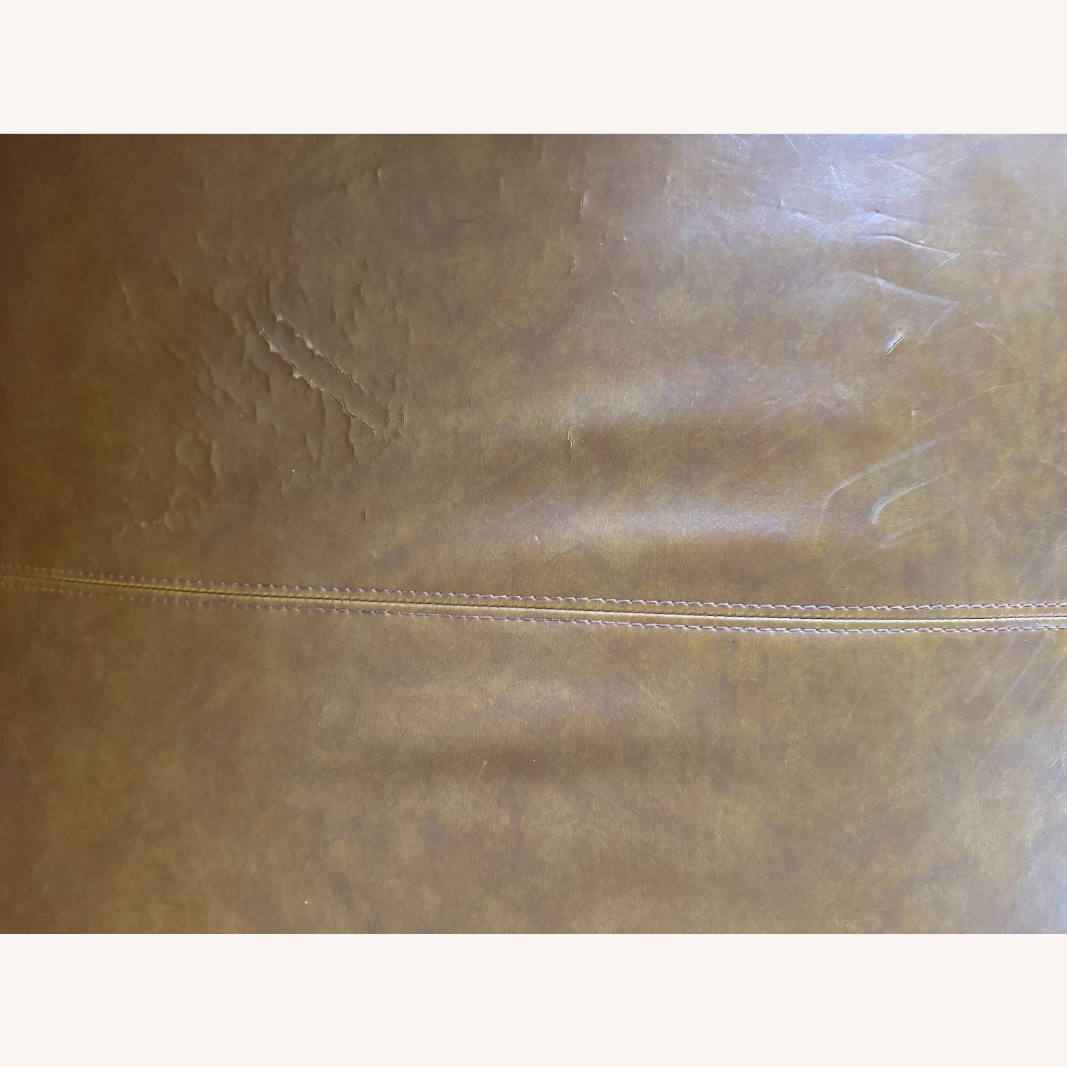 AllModern Honey Brown Faux Leather 3+ Seater Sofa - image-4