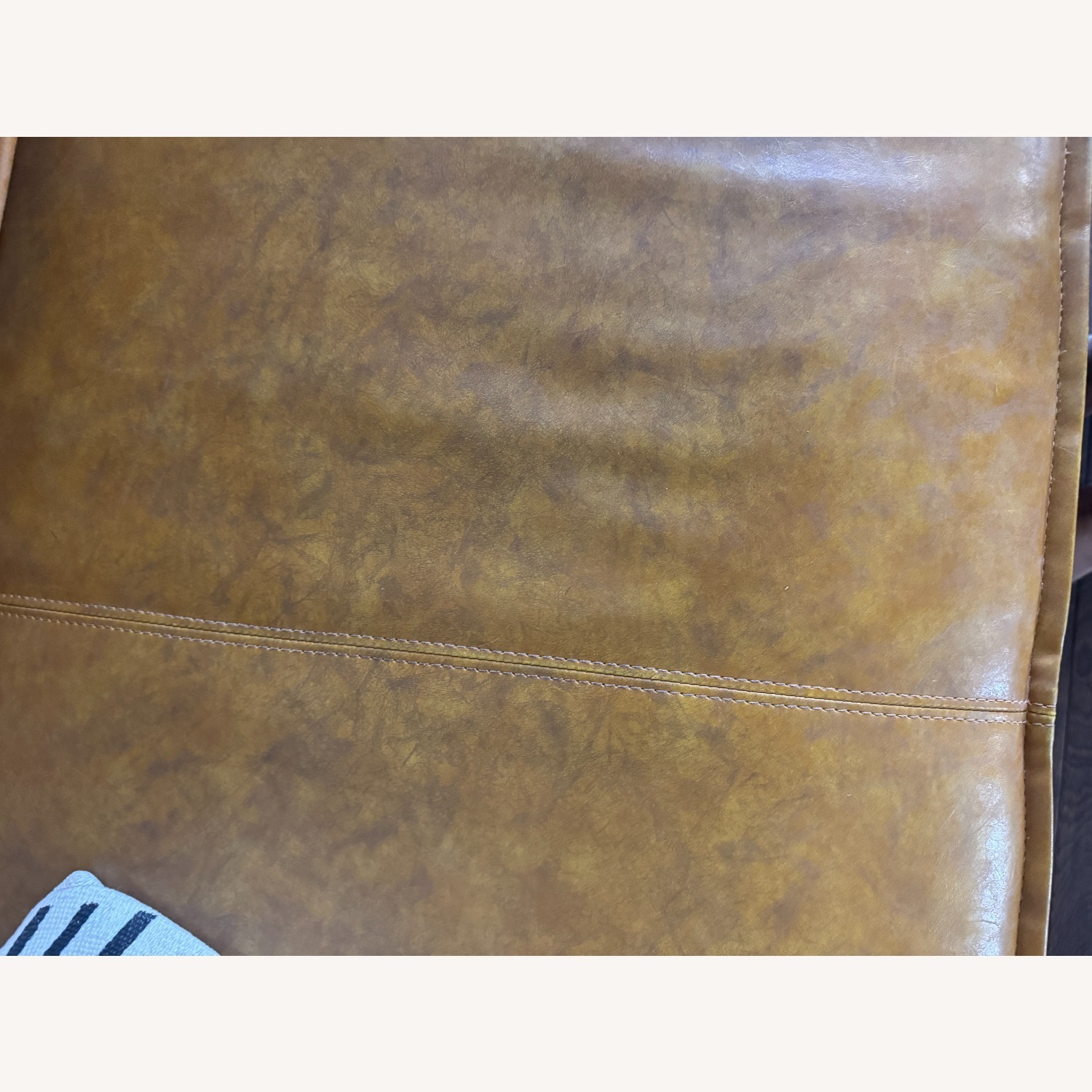 AllModern Honey Brown Faux Leather 3+ Seater Sofa - image-5