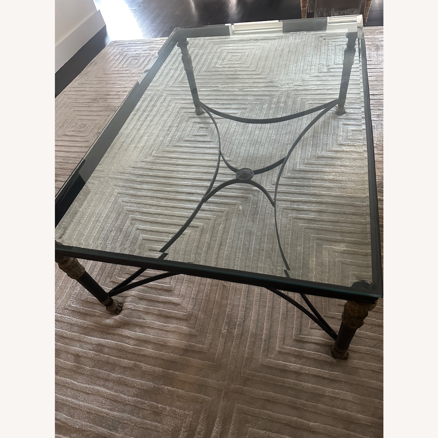 Glass and Metal Coffee Table  - image-2