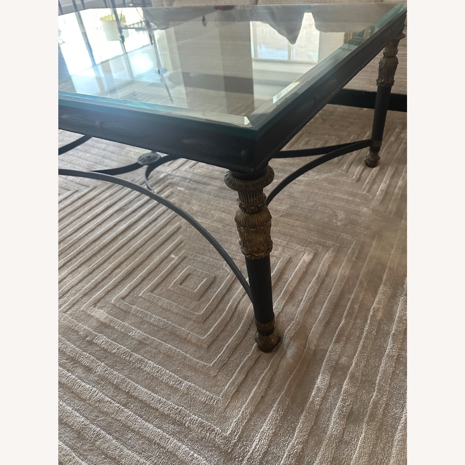 Glass and Metal Coffee Table  - image-1