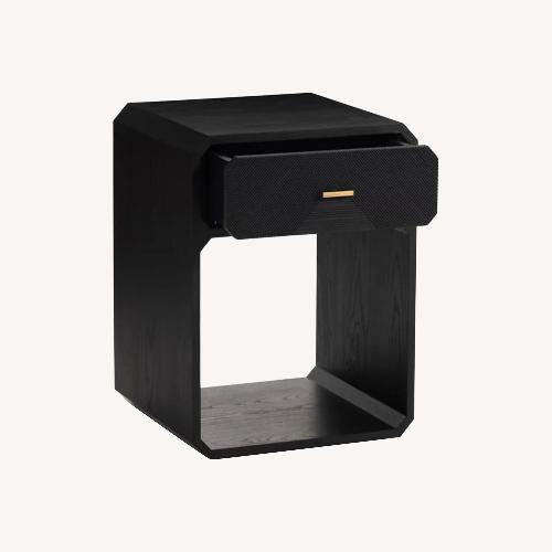 Used Four Hands Caspian Black Wood Nightstand for sale on AptDeco