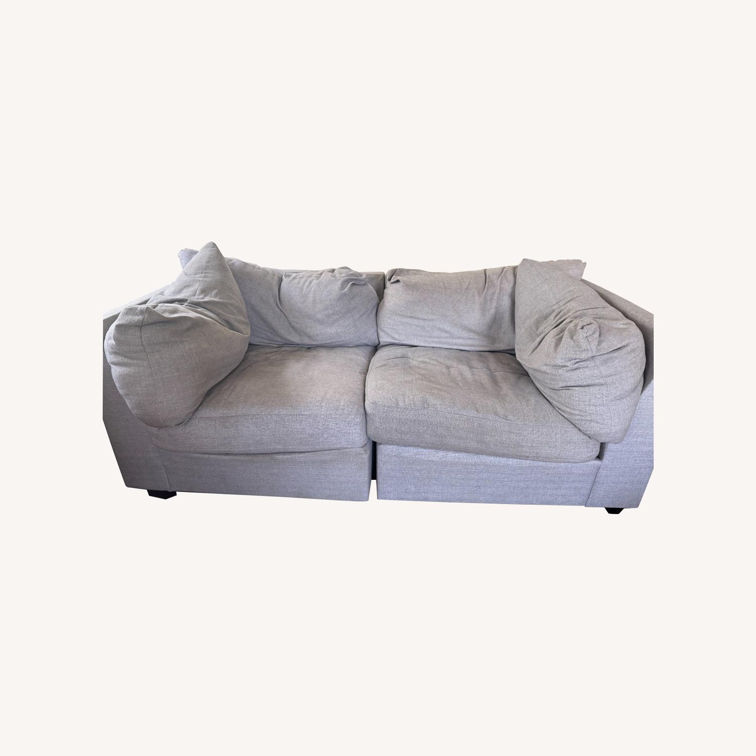 Light Gray Cotton 2 Seater Sofa - image-0