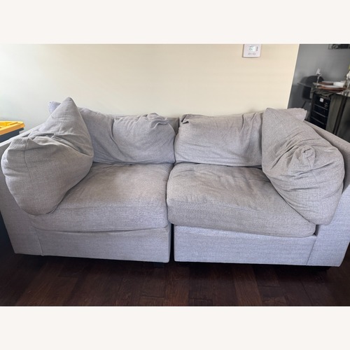 Used Light Gray Cotton 2 Seater Sofa for sale on AptDeco