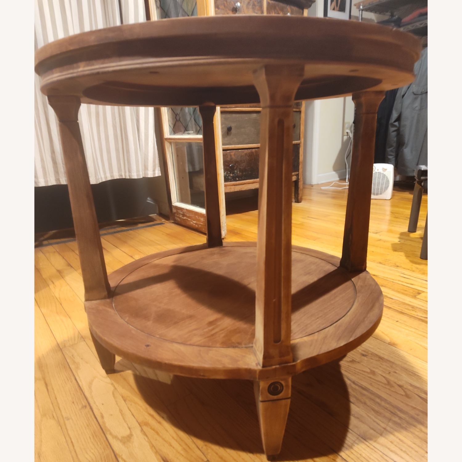 Vintage/Antique Light Brown Wood Side Table - image-5