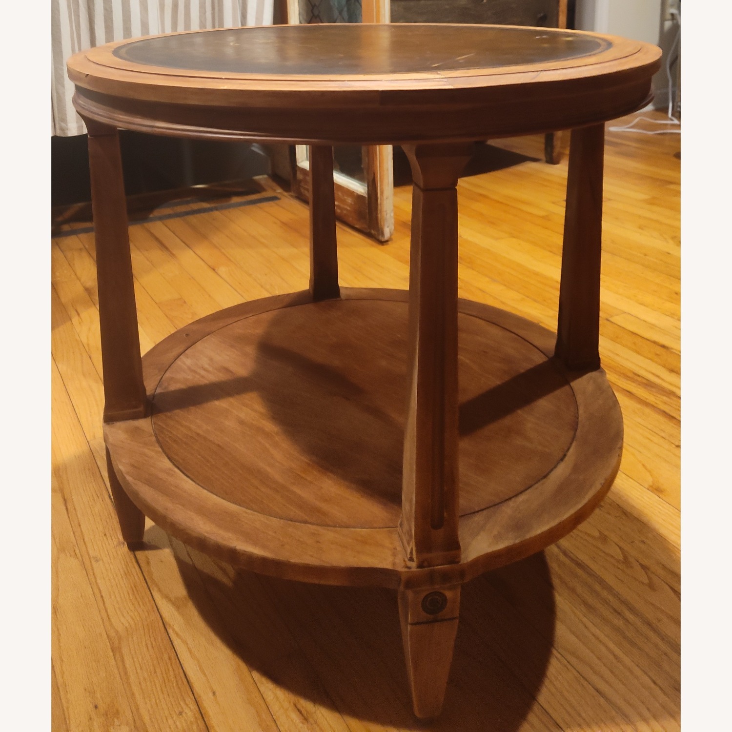 Vintage/Antique Light Brown Wood Side Table - image-2
