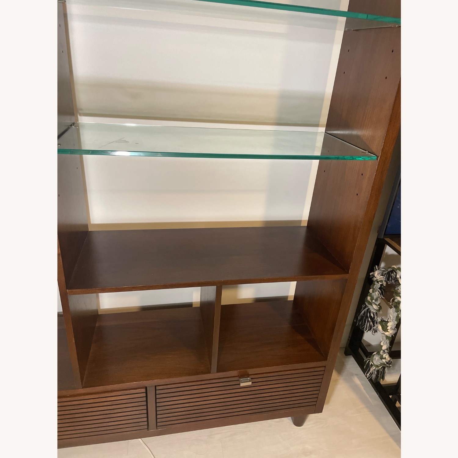 Blake Tovin Crate and Barrel Brown Wood Bookcase - image-5