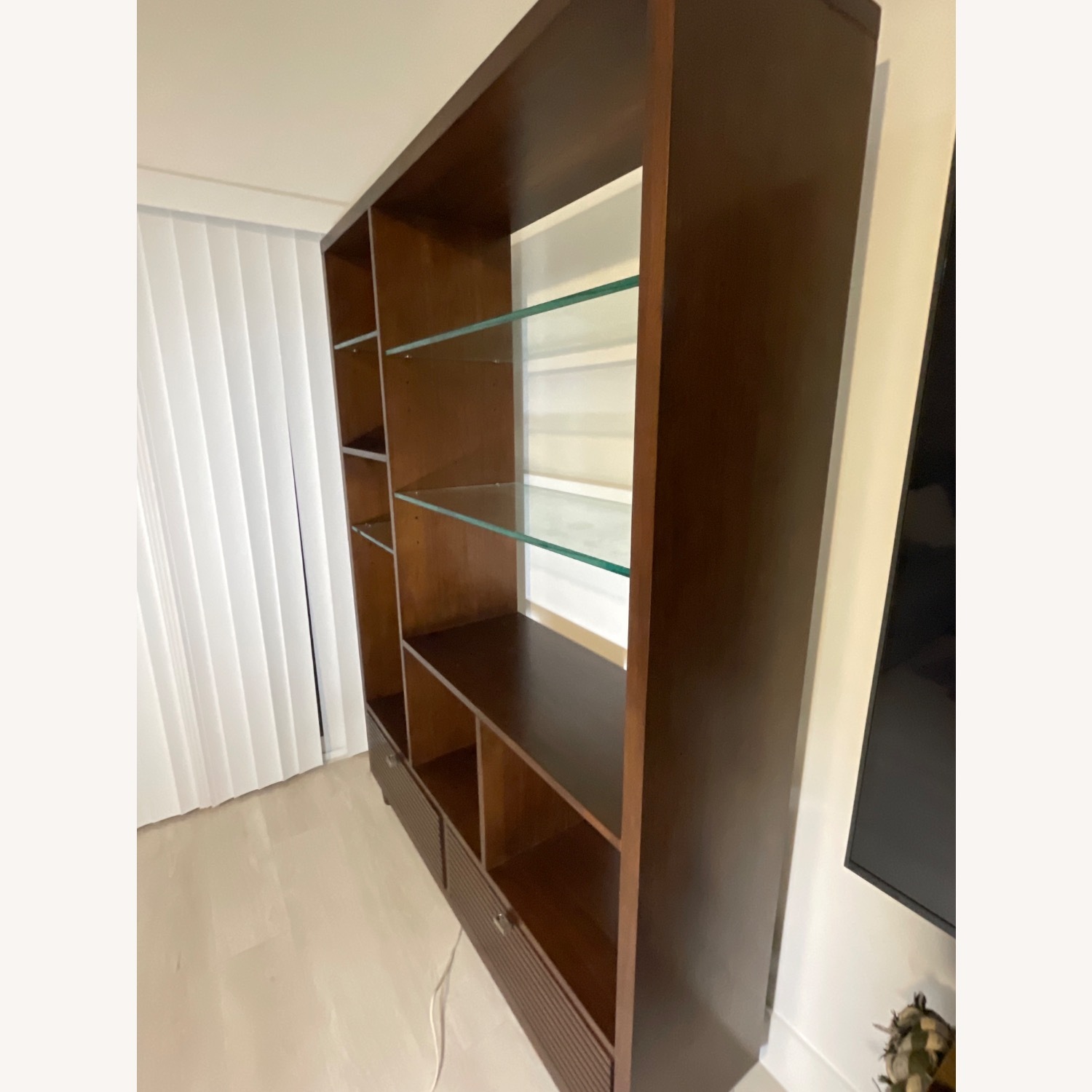 Blake Tovin Crate and Barrel Brown Wood Bookcase - image-2