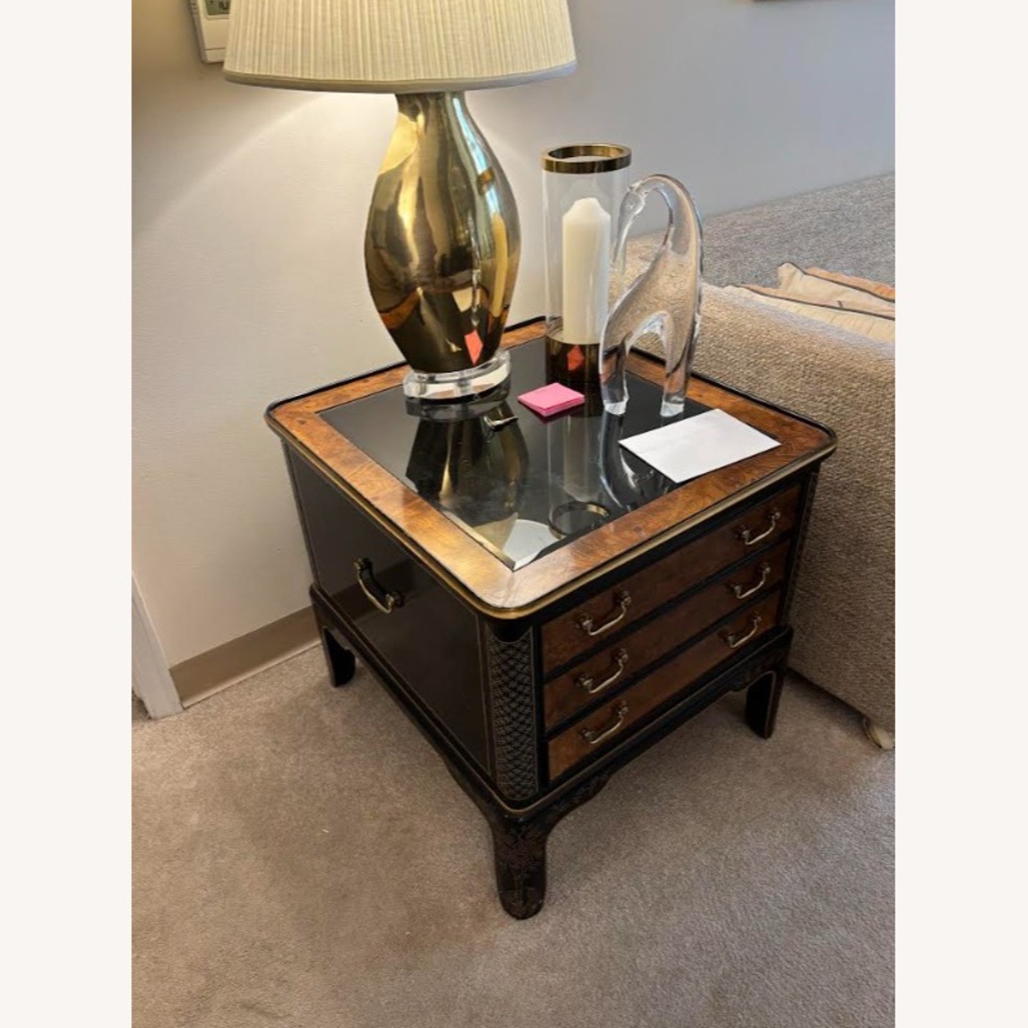 Drexel Et Cetera 3-Drawer End Table W Glass Top - image-1