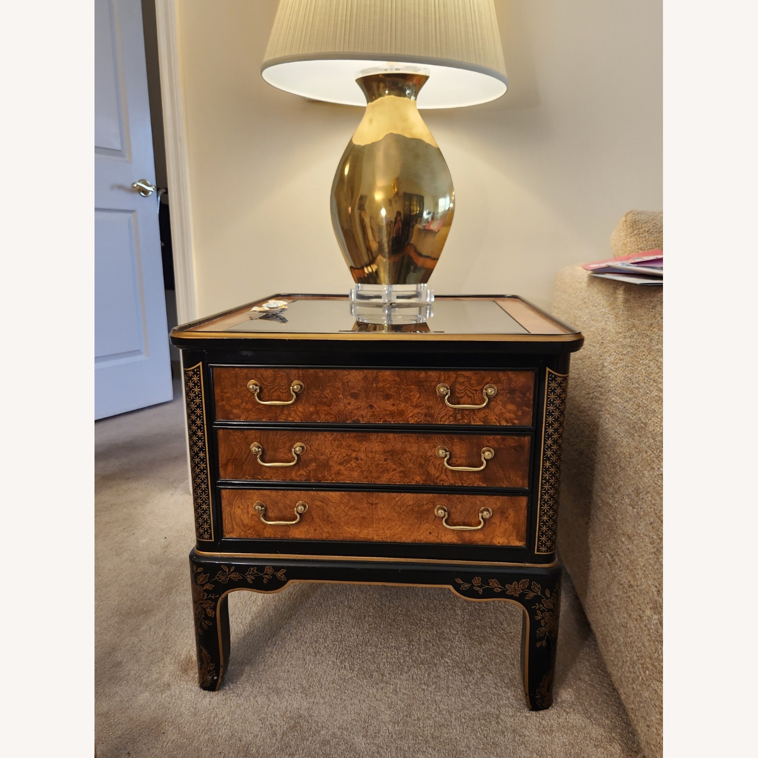 Drexel Et Cetera 3-Drawer End Table W Glass Top - image-2