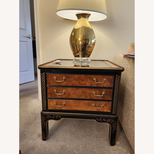 Used Drexel Et Cetera 3-Drawer End Table W Glass Top for sale on AptDeco