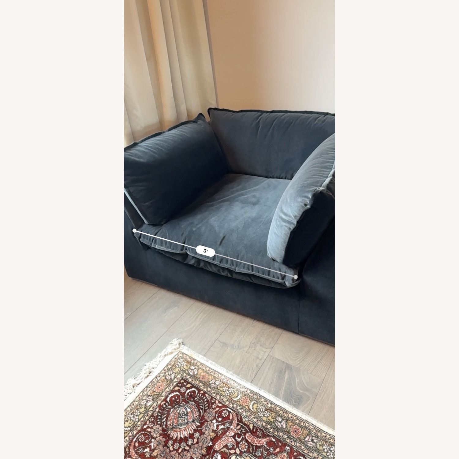 Restoration Hardware Cloud Chair - Indigo Velvet - image-6