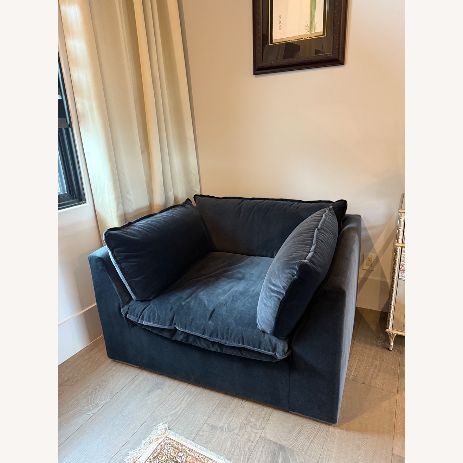 Restoration Hardware Cloud Chair - Indigo Velvet - image-2