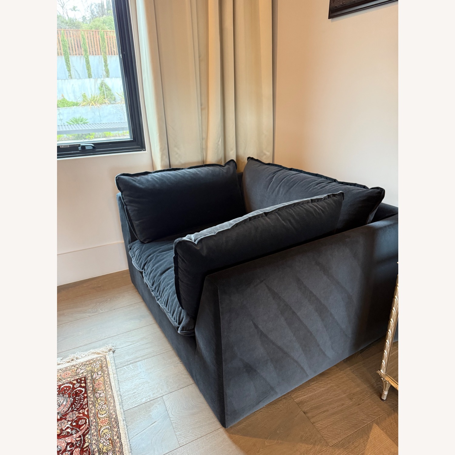 Restoration Hardware Cloud Chair - Indigo Velvet - image-3