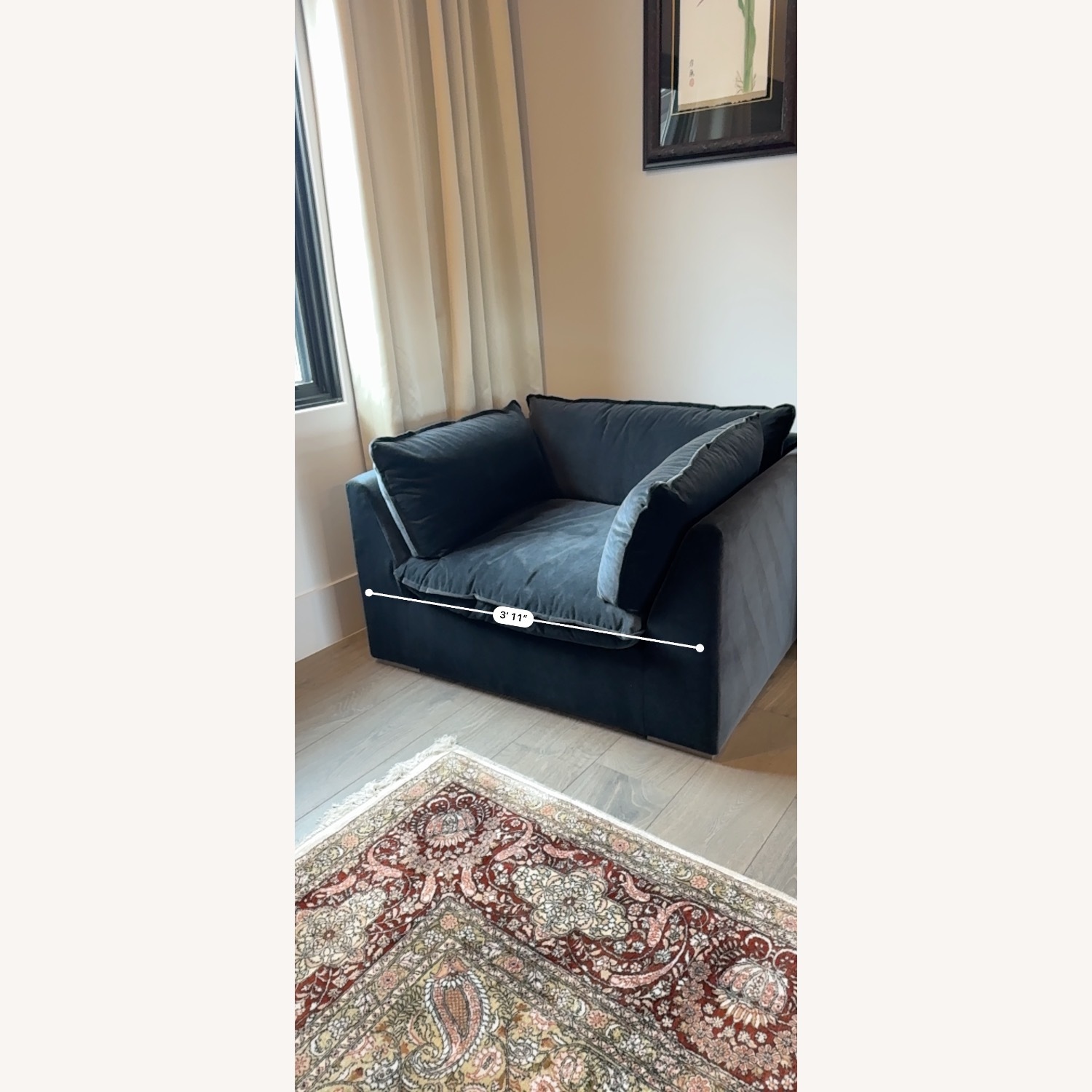 Restoration Hardware Cloud Chair - Indigo Velvet - image-5