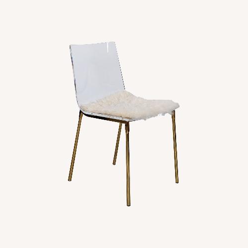 Used CB2 Chiaro Dining Chair with Isladic Sheepskin  for sale on AptDeco
