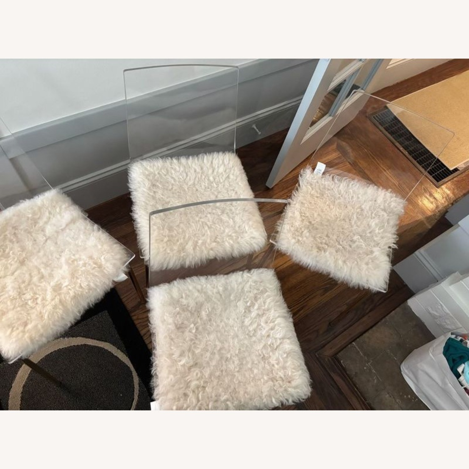 CB2 Chiaro Dining Chair with Isladic Sheepskin - image-1