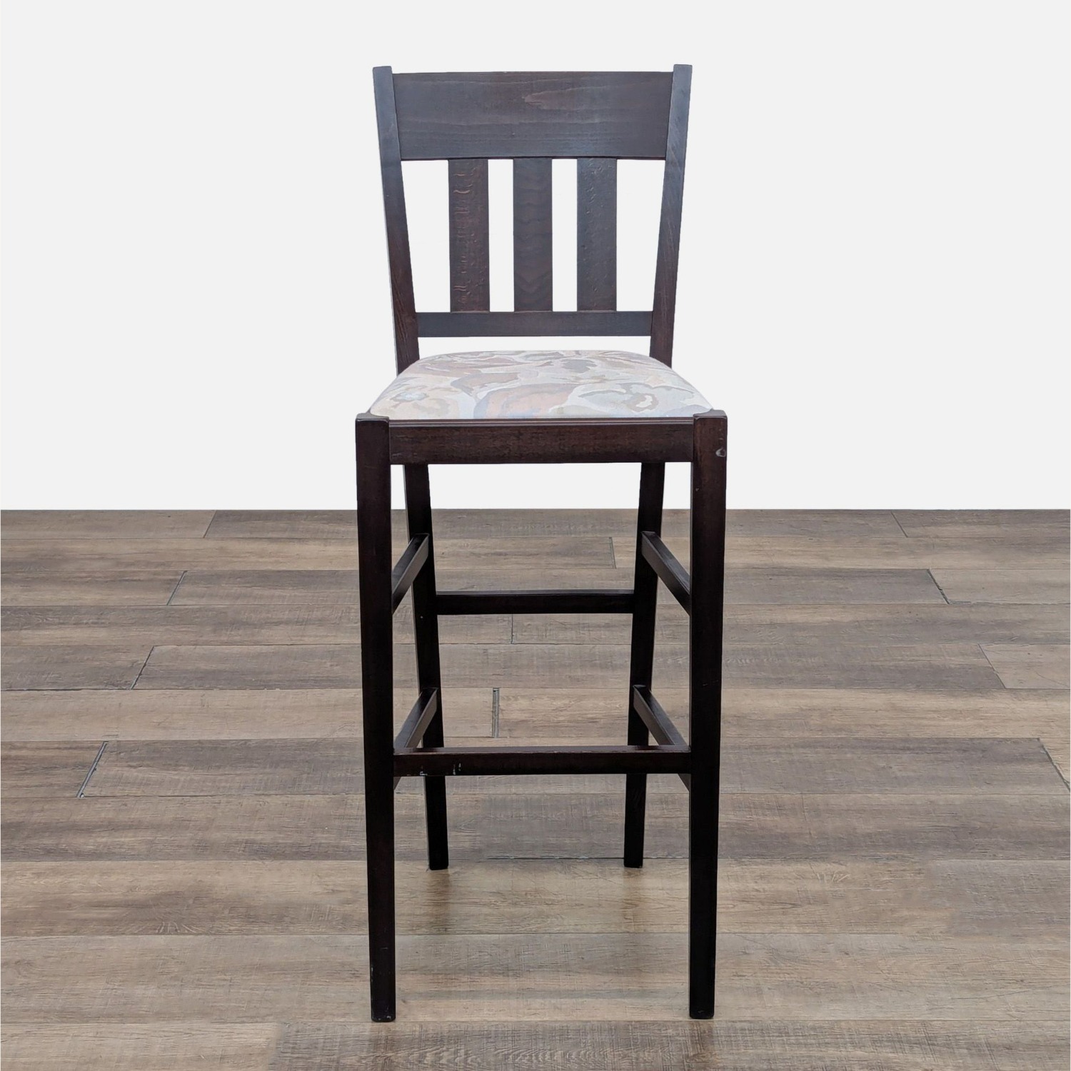 Wooden Bar Stool with Padded Seat	 - image-1