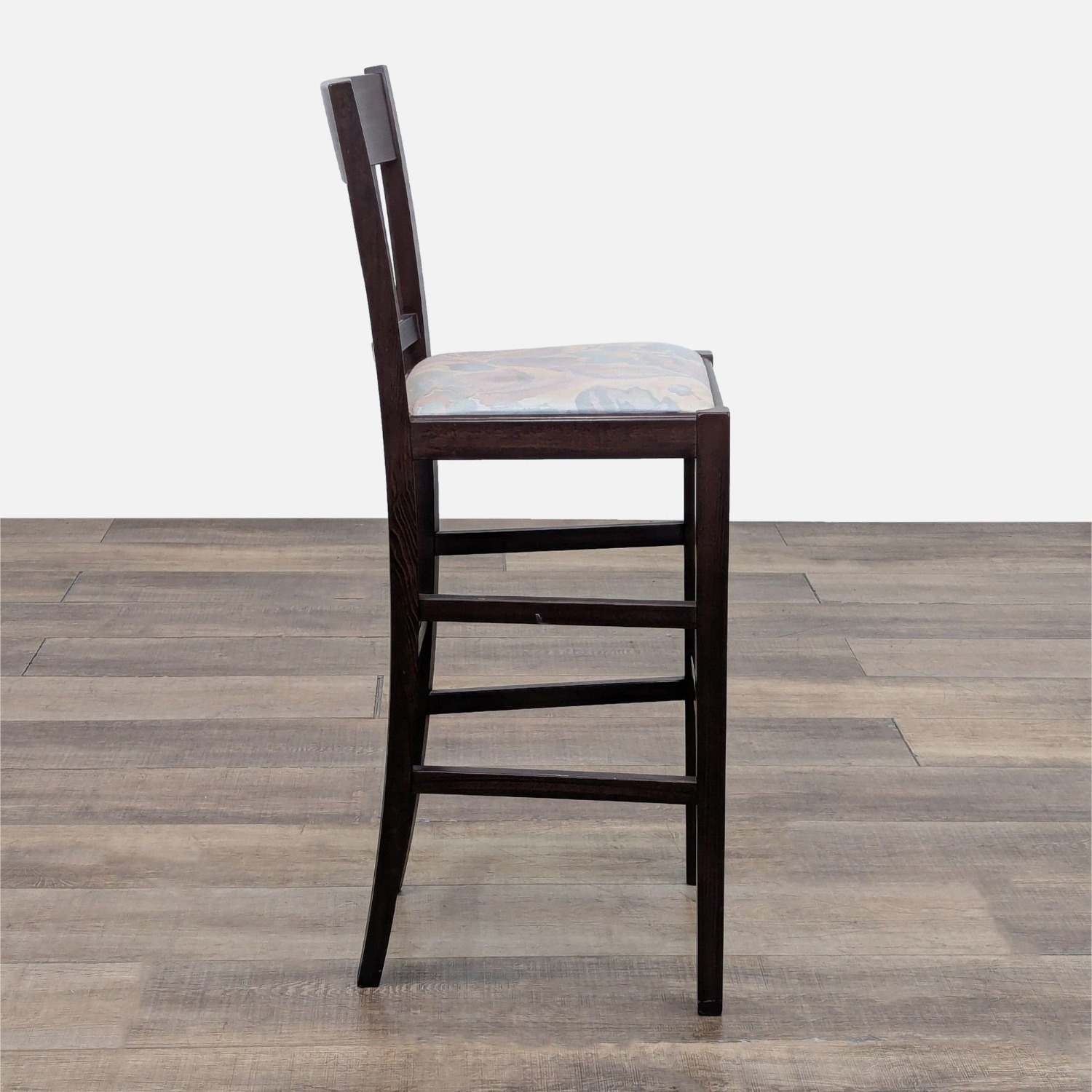 Wooden Bar Stool with Padded Seat	 - image-2