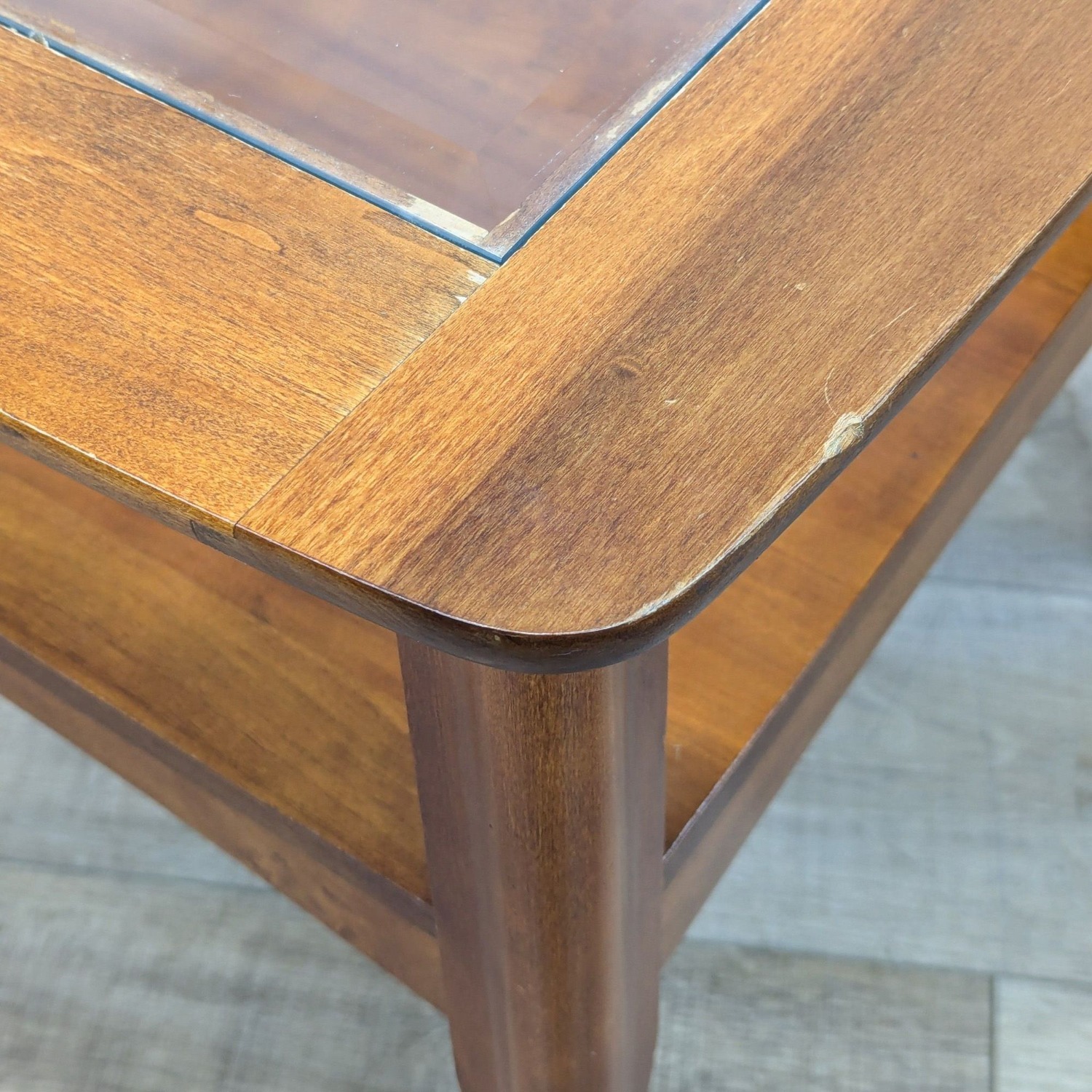 Wood and Glass End Table with Shelf	 - image-5