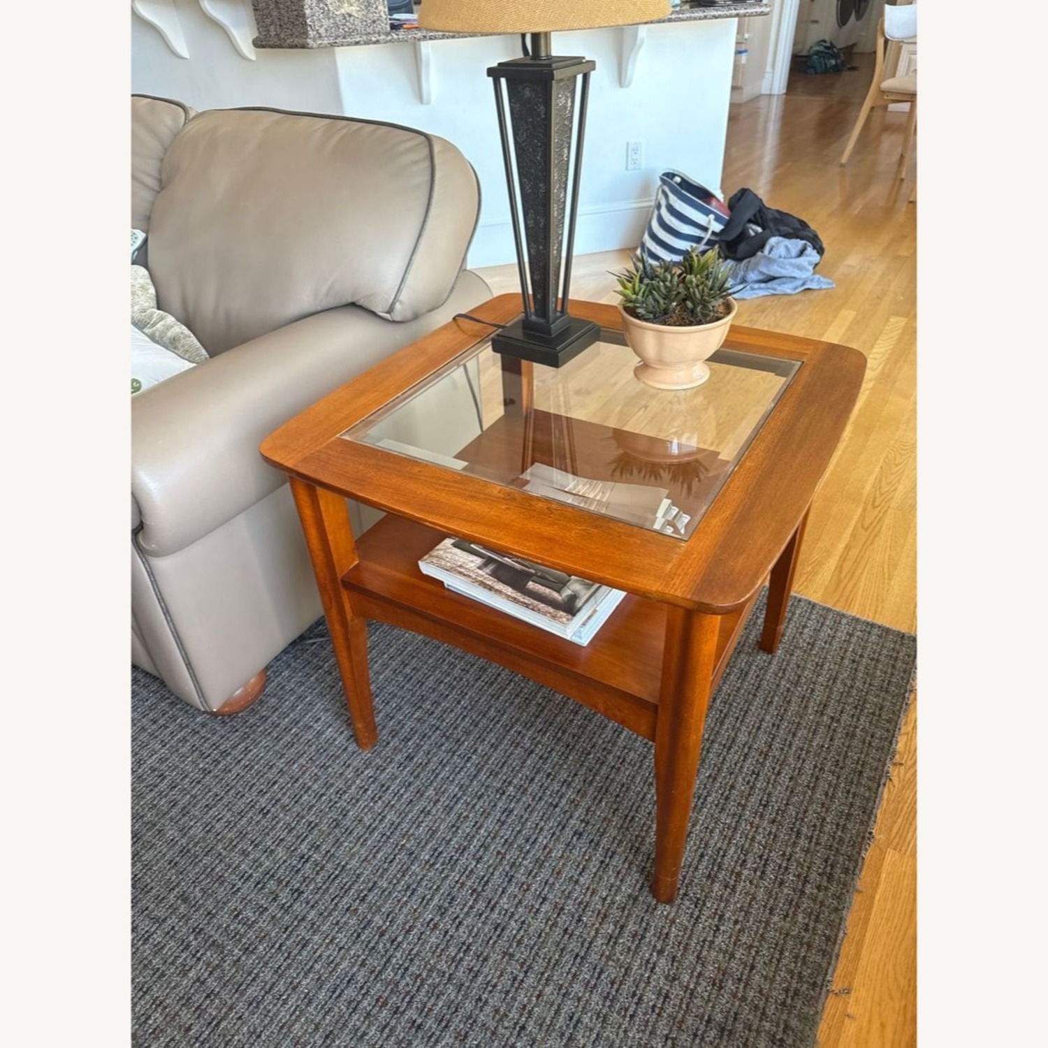 Wood and Glass End Table with Shelf	 - image-6