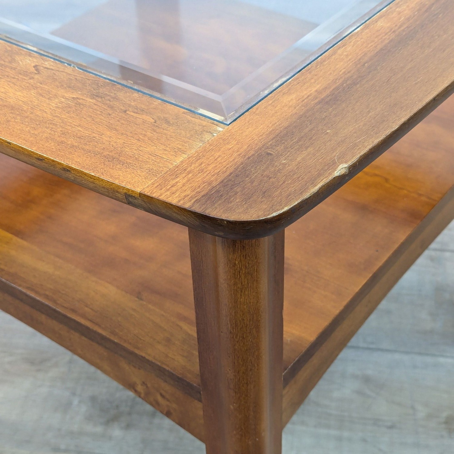 Wood and Glass End Table with Shelf	 - image-7