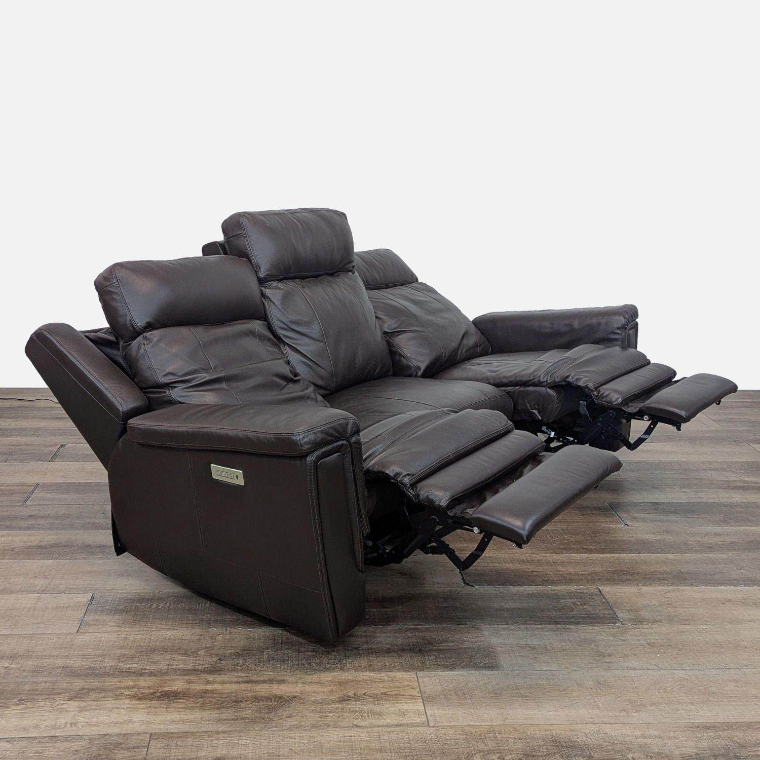 Palliser Triple Power Reclining Leather Sofa - image-7