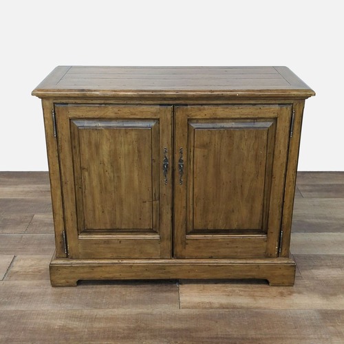 Used Two Door Walnut Storage Cabinet	 for sale on AptDeco