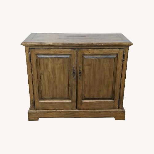 Used Two Door Walnut Storage Cabinet	 for sale on AptDeco
