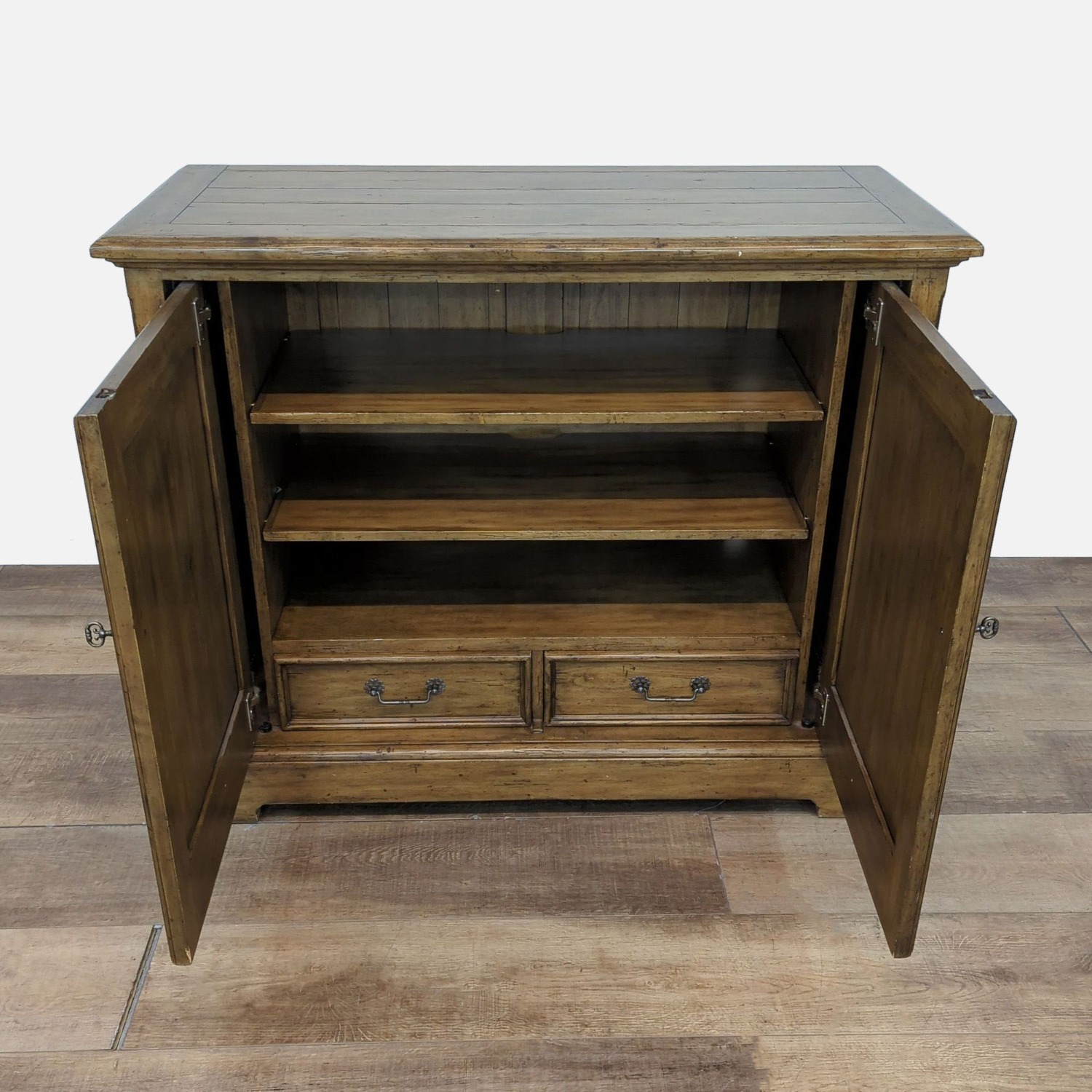 Two Door Walnut Storage Cabinet	 - image-2