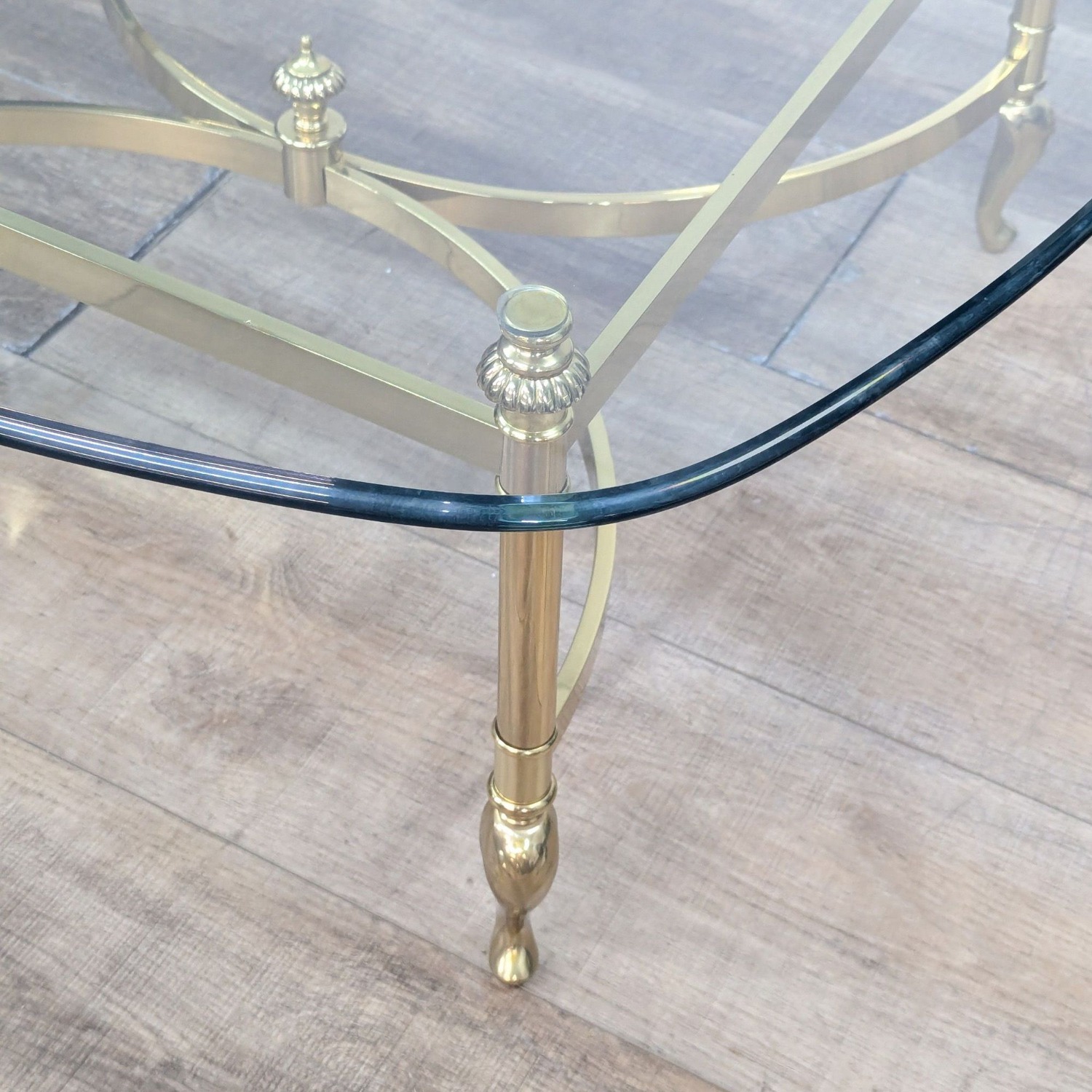 Hollywood Regency Glass Top Coffee Table	 - image-5