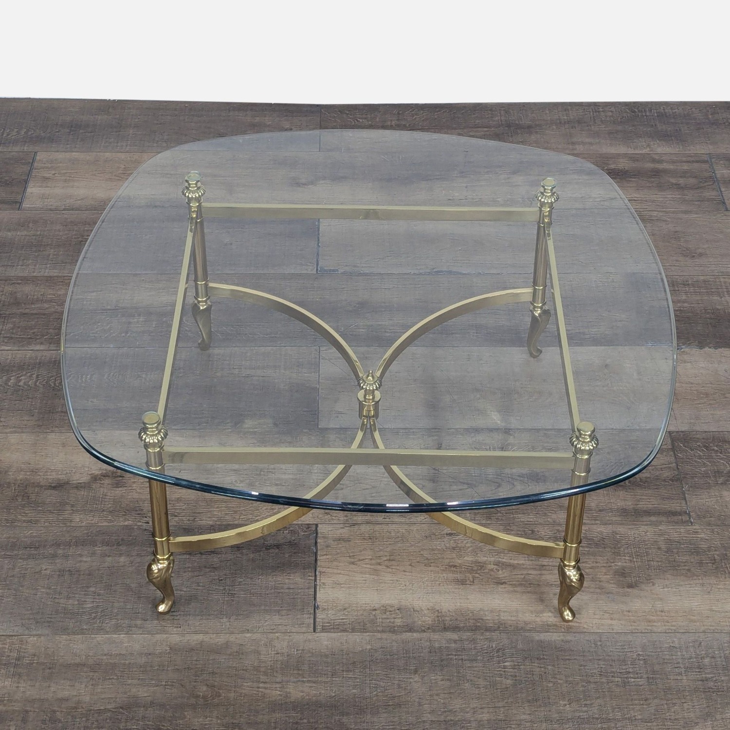 Hollywood Regency Glass Top Coffee Table	 - image-3