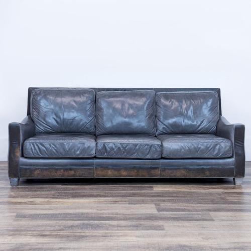 Used Menlo Park Rustic Leather 3-Seat Sofa	 for sale on AptDeco