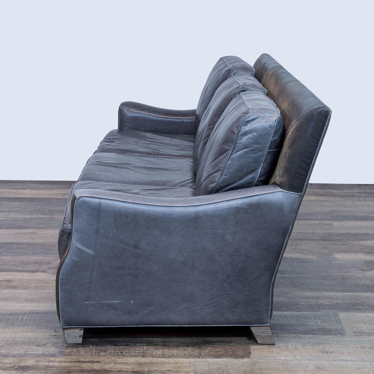 Menlo Park Rustic Leather 3-Seat Sofa	 - image-4