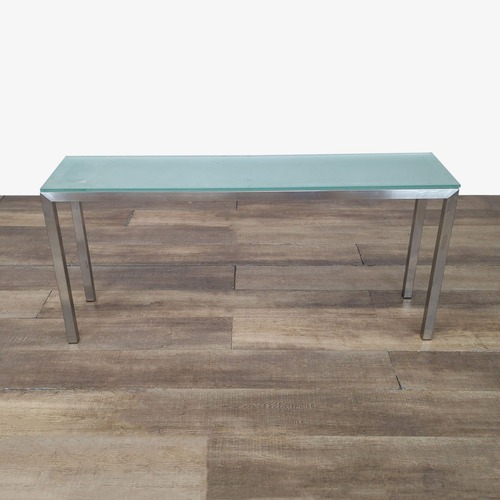 Used Skinny Glass Top Parsons Console Table	 for sale on AptDeco