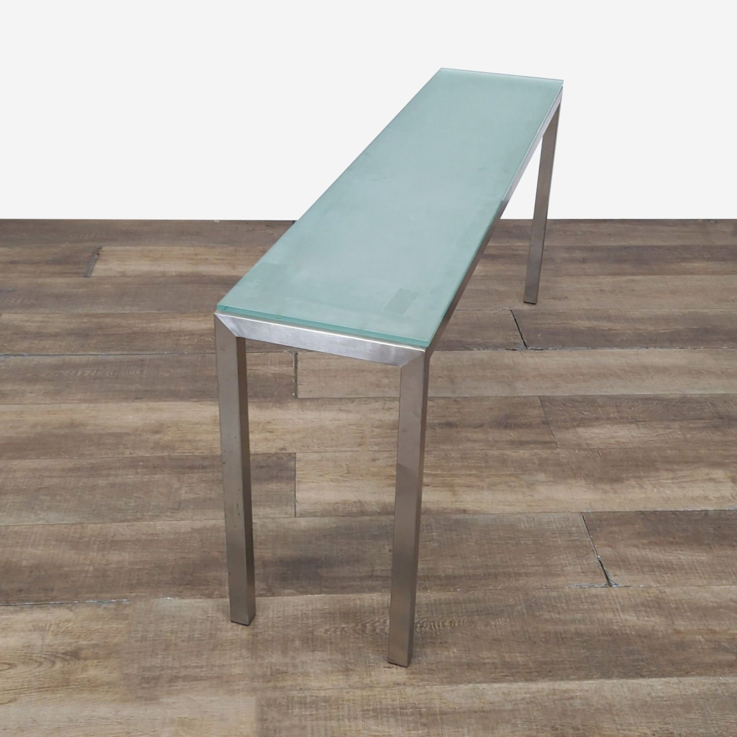 Skinny Glass Top Parsons Console Table	 - image-6