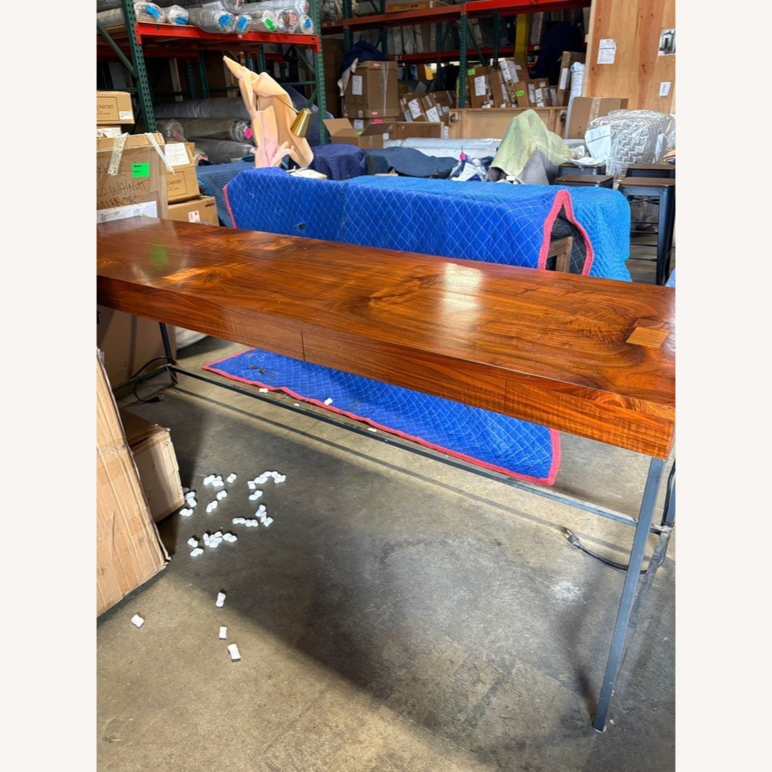 Industrial Metal and Wood Desk with Drawers	 - image-8