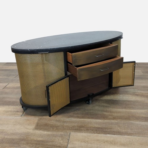 Used Black Wood Nightstand for sale on AptDeco