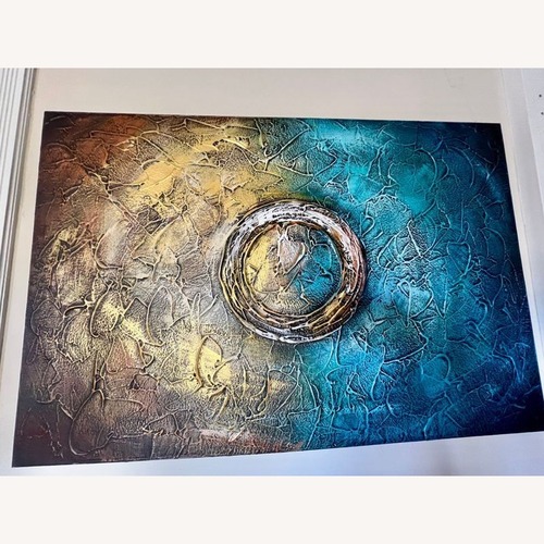 Used Art tree Abstract ‚ÄúBrown Circle‚ Oil Painting  for sale on AptDeco
